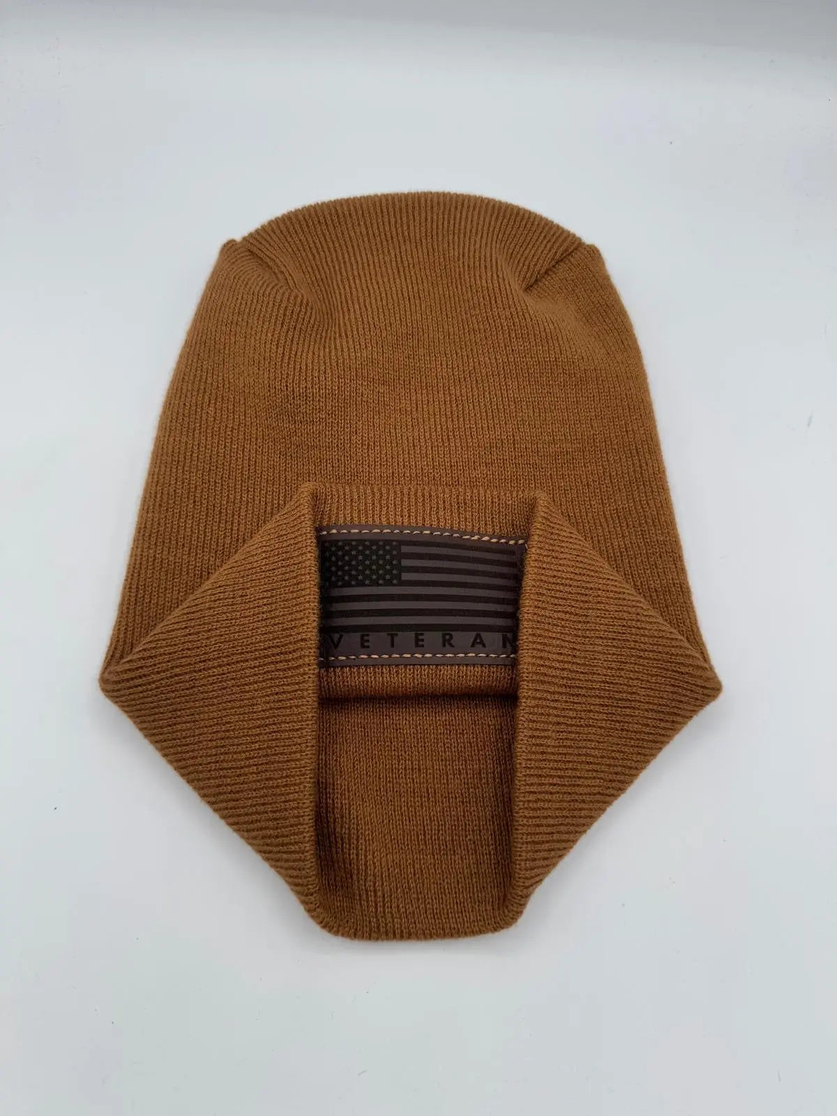 Designed & Made in USA | Veteran Beanie with USA Flag - Patriotic H-Stitch™ Cuffed Knit Hat for Men & Women | Limited Edition