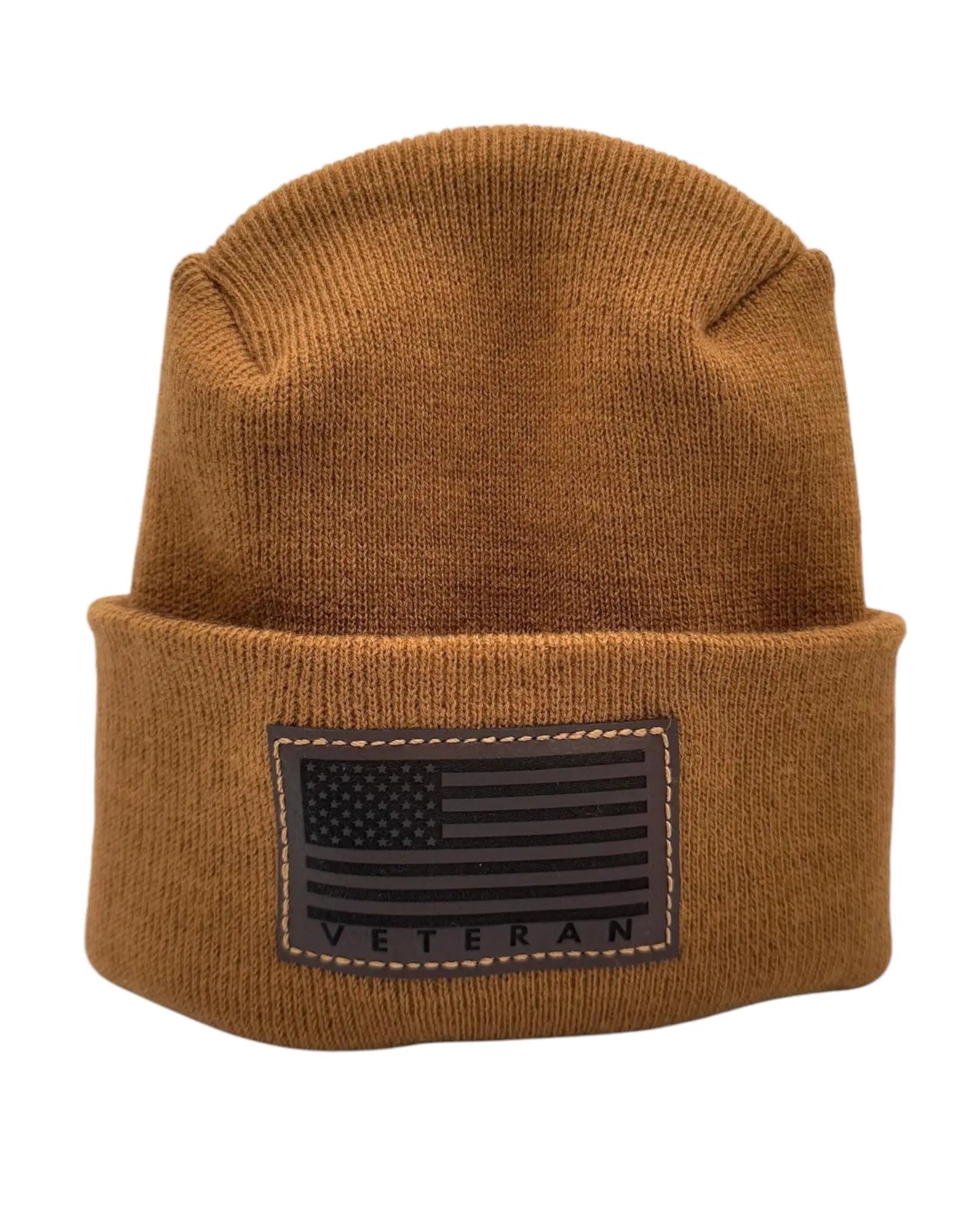 Designed & Made in USA | Veteran Beanie with USA Flag - Patriotic H-Stitch™ Cuffed Knit Hat for Men & Women | Limited Edition
