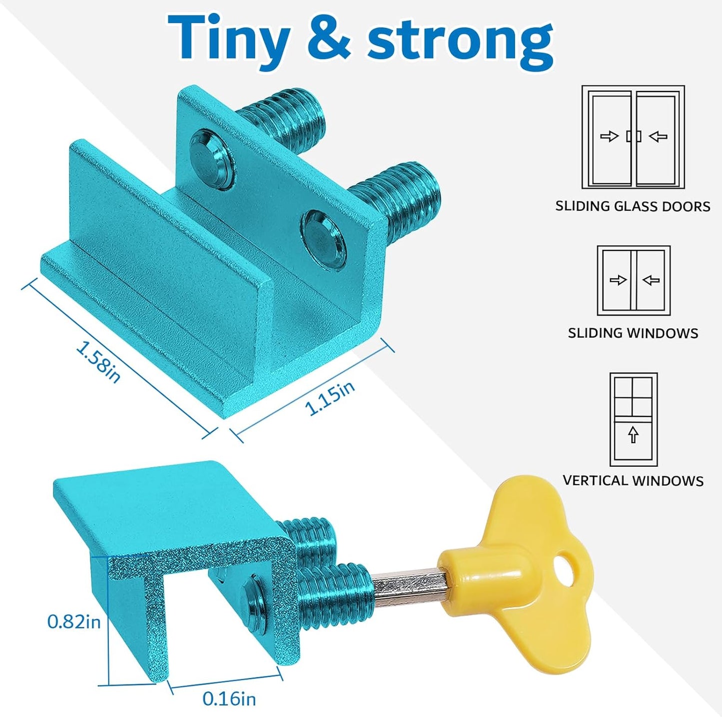 Sliding Window Locks Security Adjustable - Aluminum Window Stoppers Lock for Vertical Horizontal Sliding Door Lock