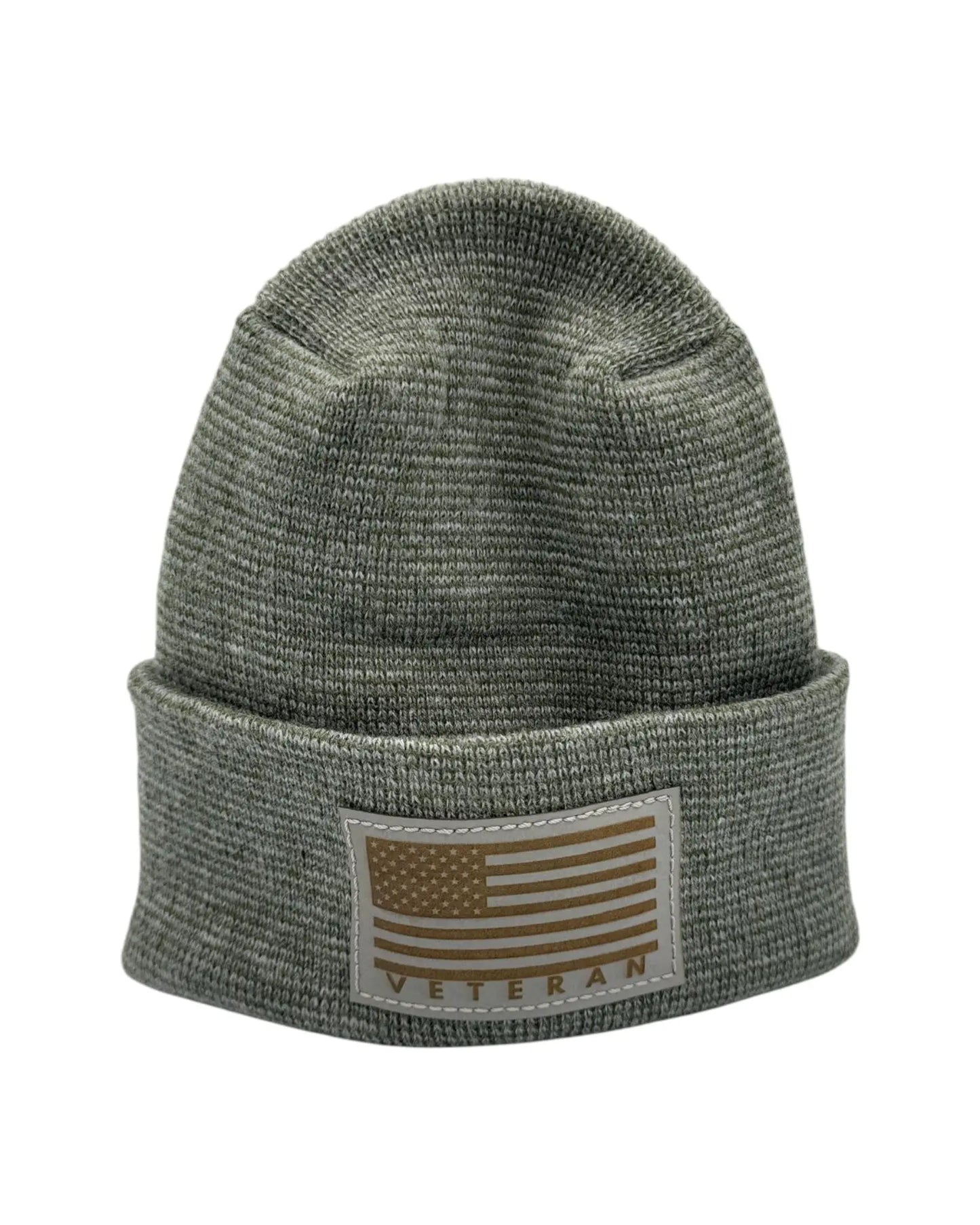 Designed & Made in USA | Veteran Beanie with USA Flag - Patriotic H-Stitch™ Cuffed Knit Hat for Men & Women | Limited Edition