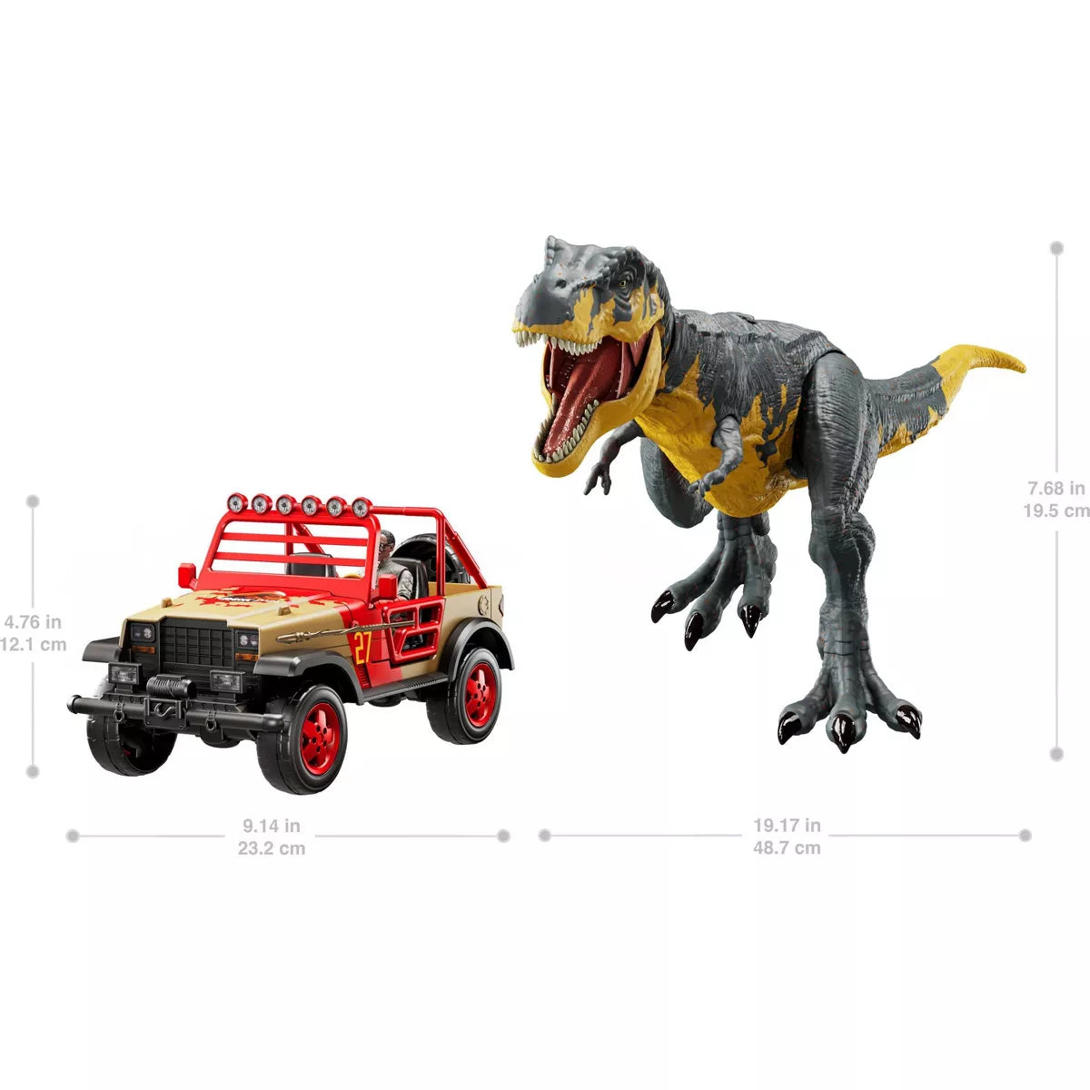 Jurassic World Tyrannosaurus Rex Off-Road Tracker Pack: Action Figure Playset, Ages 4+, 11 Pieces