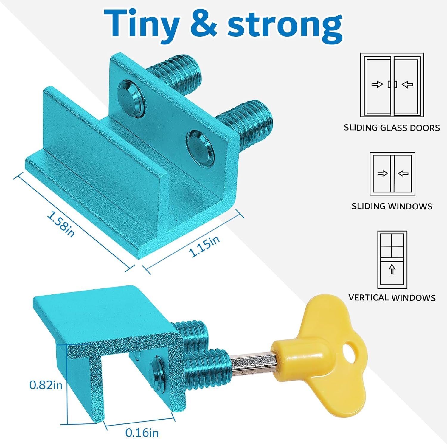 Sliding Window Locks Security Adjustable - Aluminum Window Stoppers Lock for Vertical Horizontal Sliding Door Lock