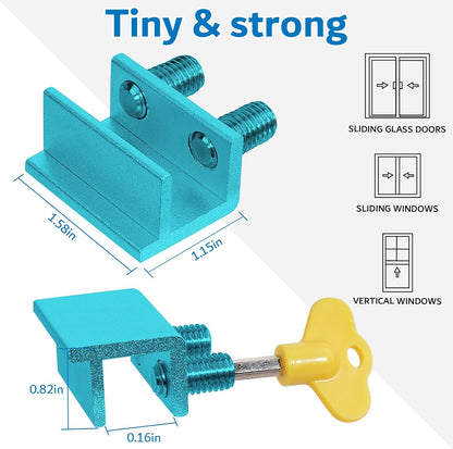 Sliding Window Locks Security Adjustable - Aluminum Window Stoppers Lock for Vertical Horizontal Sliding Door Lock
