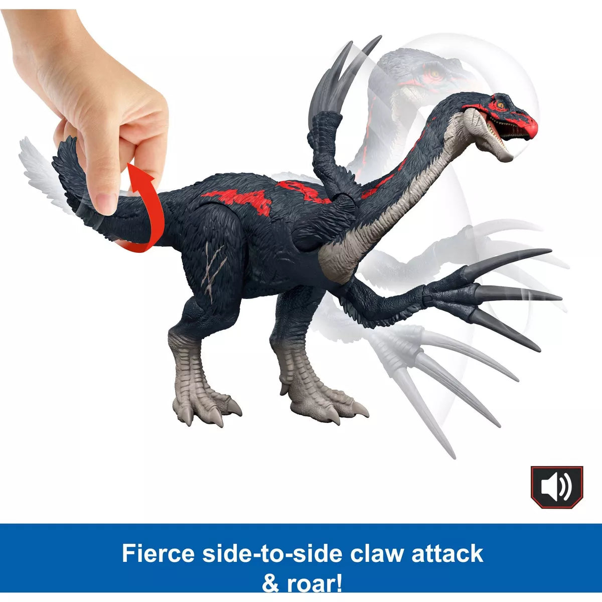 Jurassic World Slash N Roar Therizinosaurus Dinosaur Figure, Attack & Sound Toy, Chaos Theory